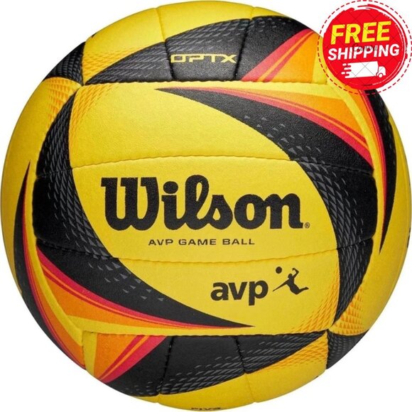 Wilson AVP OPTX Official Beach Volleyball – Black/Yellow – High Quality Pro Game - Picture 2 of 3